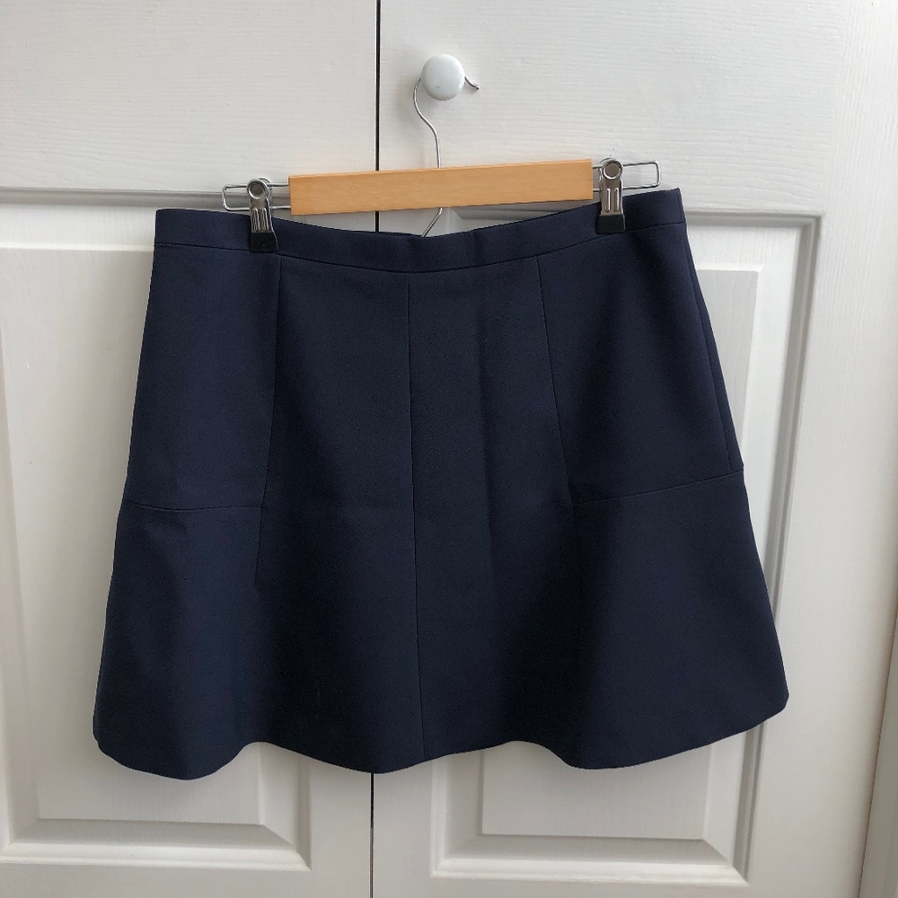 J Crew Navy flare skirt, size 8